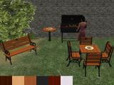Outdoor Dining Table and Bench in AL Wood Colours Screenshot